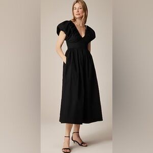 J. Crew Women's Black Collection Cecily Dress in Cotton Poplin, Size 10